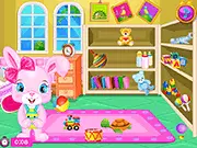 Free game Pet House Story, play online cute bunny caring game, virtual pet chores simulator