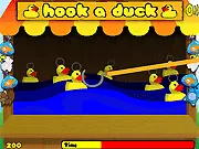 Hook a Duck game screenshot - carnival fairground rubber ducks with rings play free online