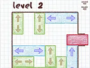 Crayon Blocks game screenshot showing colorful, crayon-styled puzzle blocks being placed onto a wooden grid, play free online puzzle game