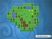Screenshot of the Magic Seeds game showing different colored seeds being dropped onto matching colored garden fields