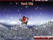 Christmas BMX game screenshot - Santa riding a BMX and performing tricks off jumps play free online