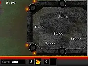 Massive Attack 2 game screen showing a castle wall being defended by a cursor clicking waves of incoming enemy soldiers.