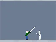 One-Legged Man free online physics puzzle game struggling to get free from an obstacle