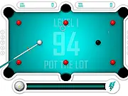 Lightning Pool 2 free online game screenshot showing a pool table with numbered balls and cue stick