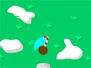 Marshmallow Smash! Online game icon, image of a hand smashing an evil marshmallow with a mallet, free arcade game screenshot