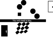 Black 'n' White free online skill game screenshot showing a white square navigating a tight black and white maze