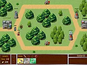 Screenshot of AttackWave Dual Tower Defense game interface showing attack wave units and defensive towers
