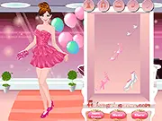 Fancy Pink Dresses Dress Up free online game showing a glamorous lady wearing a stunning pink gown and accessories