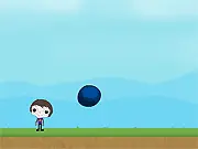 Loachie game screenshot, collecting falling letters to spell Happy Birthday and dodging bowling balls. Play free online on PlayArcadeHub.