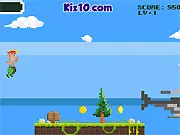 Mercenary character shooting enemies in a chaotic pixelated combat scene from the Frenzy Pixel War online game