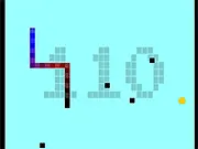 Classic Snake game Zanzlan version, retro arcade game online free, growing snake collecting coins