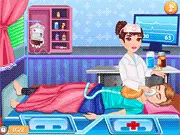 Play Super Resurrection Emergency game online, showing CPR and defibrillator use in a medical setting