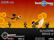 A medieval knight wearing armor, standing with a sword, facing a large red dragon and several small goblins in the FWG Knight game