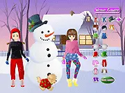 Winter Kids Dressup free online game styling a boy and girl in warm winter jackets and hats