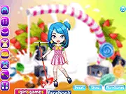 Candy Rocking Star dress up game, cute girl with sweet accessories, free online Candyland fashion game