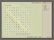 BoMSearch free online puzzle game screenshot with 34 challenging levels and auto-save feature