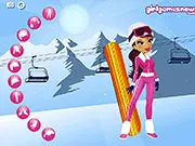 Snowboarding Girl Dress Up online game, cool winter sports fashion, lady in stylish snowboarding gear