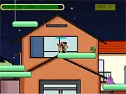 When the City Sleeps free online adventure game screenshot, two friends and a dog fighting monsters in a dark city street on PlayArcadeHub.