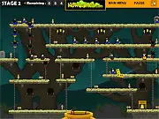 Flying Talisman gameplay screenshot showing talisman cards flying across the screen toward multiple incoming vampire enemies to protect a sacred bell.