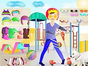 Merry Emma Dressup free online game, dress up girl for a walk with dog, fashionable clothes and accessories