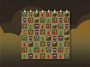 Screenshot of the Minumatch online puzzle game grid showing colored tiles and a successful three-in-a-row match
