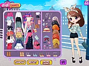 Vogue Girls Dressup game screenshot, cute girl model wearing a stylish outfit and new hairdo, free online fashion game