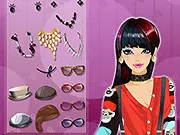 Play Dark Highlights game online, girl with dark hair and bright highlights, free makeup and dress-up game, hair styling challenge