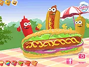 Beach Dog Buddies free online hot dog and burger cooking game