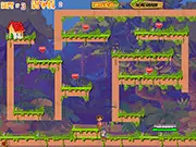 Screenshot of Dora and Boots Love Adventure free online game, showing Dora and Boots standing near a gap with an arrow platform above them