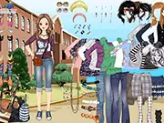 Play Casual Styling free online dress up game – Fashion girl modeling a stylish and comfortable casual outfit with jeans and a cozy top.