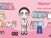 Morty Smith from Rick and Morty wearing a unique and stylish outfit in the Dress Up Morty! game