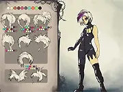 The character Charlene styled in a colorful outfit that mixes Emo and Scene elements, surrounded by a large wardrobe selection in the free online dress up game