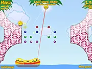 Sundrops free online game screen showing a glowing droplet and pearls to collect in a puzzle level