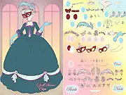 Marie Antoinette Dress Up Game, customizing the Queen with Rococo wig and dress