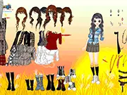 Screenshot of Mad for Plaid dress up game, showing a female character surrounded by a huge collection of plaid-themed clothes and patterns.
