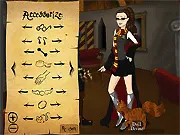 Hogwarts Couples Maker character creation screen showing a male and female student dressed in Gryffindor and Slytherin house uniforms standing in front of the Quidditch pitch.