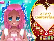 Anime Winter Makeover game screenshot, a stylized anime character getting dressed in a warm coat and fashion accessories, free dress-up game online