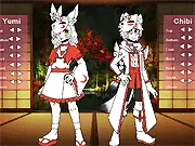Play Yumi and Chibi Dress Up free online game, warrior couple fashion game, fantasy character styling