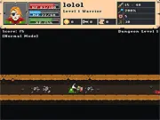 Tower of Non online game screenshot, character fighting monsters in a dark endless dungeon