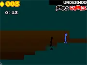 Co-operation free 2-player puzzle game, two stickmen moving around a co-op level