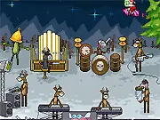 Christmas Zombie free online game screenshot with flying zombie Santa, reindeer, and UFO targets