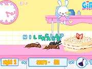 The Cake Fairy game screenshot, play free online typing game, defending cake from ants, word typing defense challenge