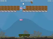 Ball Breaker Arcade game screenshot showing a three-wheeled vehicle keeping a bouncing ball in play to destroy a wall of colorful blocks