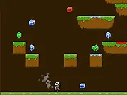 Robot in the Hole game screenshot, a small robot climbing a deep vertical shaft, free online upgrade game