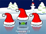 Playing Find The Christmas Candy free online game on PlayArcadeHub, trying to track the hidden candy under the moving Santa hats