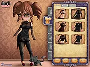 Dark Charming Dressup online game screen - customizing a Gothic Pin-up outfit