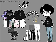 Dress Up Kukenn!!! game screenshot, play free goth fashion game online, dark alternative style dress up, customization game PlayArcadeHub