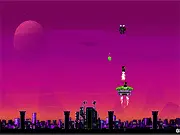 Blackstorm II defense shooter game screenshot - player ship absorbing purple enemy bullets to charge weapons