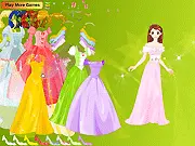Danithy Gown Dressup free online fashion game screenshot, cute damsel choosing an elegant gown