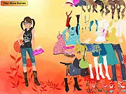 Screenshot of Matthea Coolest Dressup game showing the character Matthea wearing a stylish dress and accessories, fashion styling free online game.